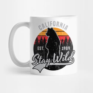 California stay wild bear vintage retro sunset outdoors wilderness Mug